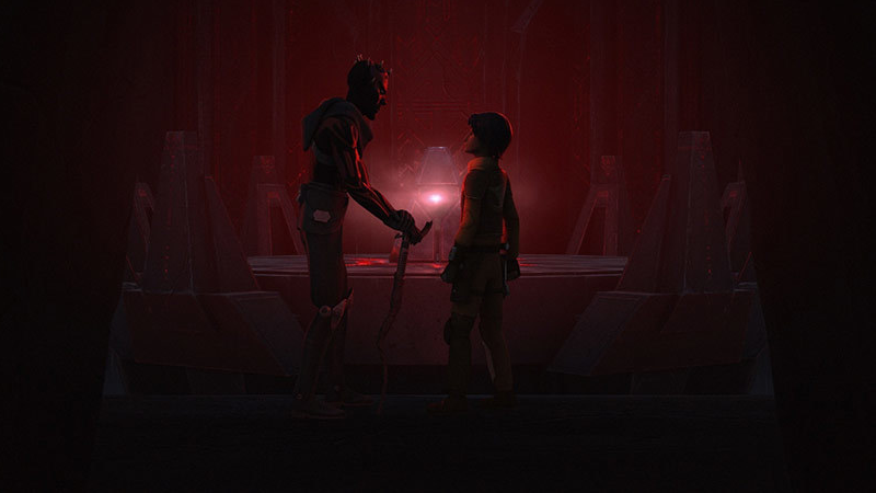 An older Maul crosses paths with Ezra Bridger in Rebels.
